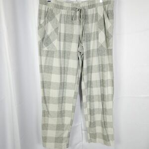 Lucky Brand Plaid Gray Pajama Pants Men Medium Loungers 32-38x29